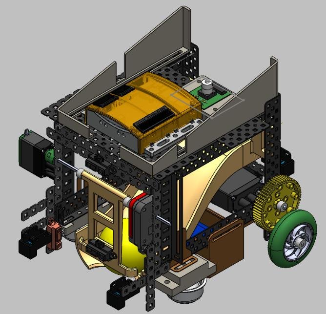 SolidWorks CAD model of the full robotic vehicle assembly
